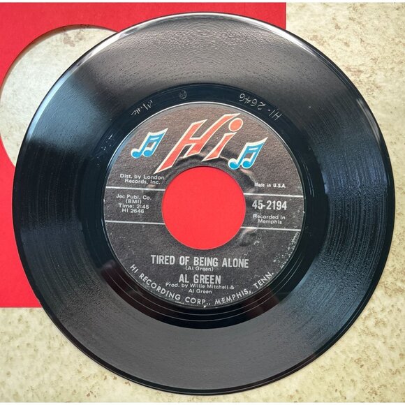 Al Green Tired of Being Alone / Get Back Baby 45 Funk Soul Vinyl Hi 45-2194 - Picture 4 of 6